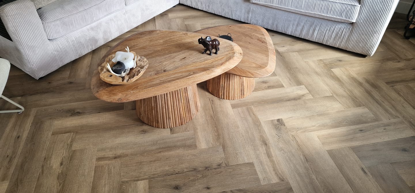 Customer photo review of Salontafel Harmony - Organisch - Bruin - Mangohout - Set van 2
