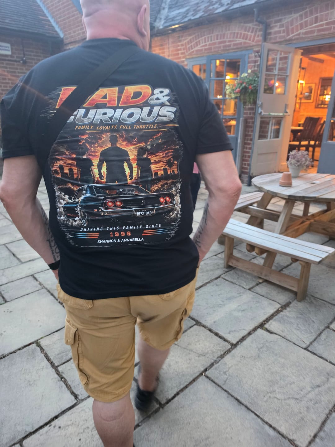 Customer photo review of Dad & Furious - Shirt Unisex Backprint