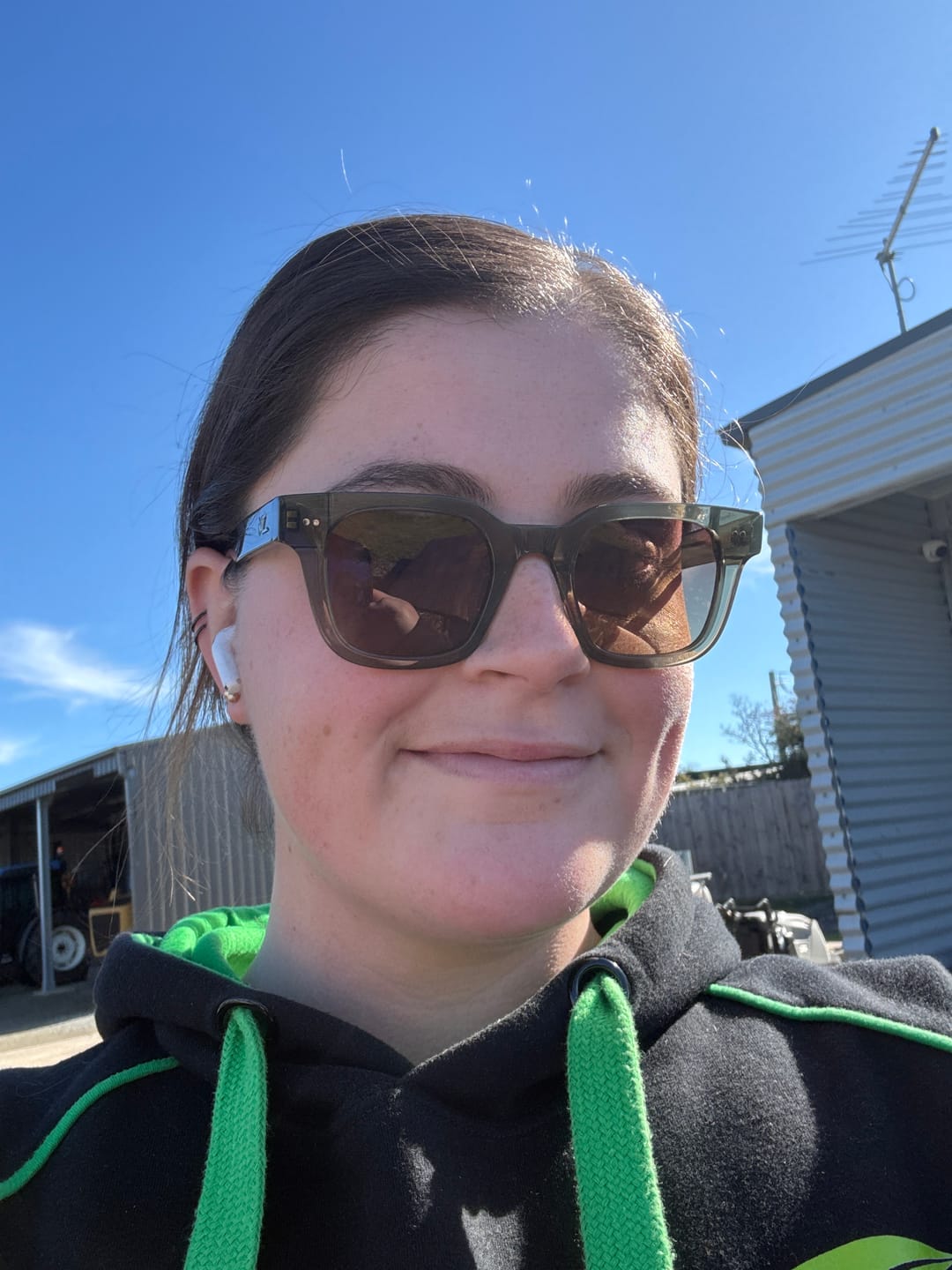 Customer photo review of Mooloo Sunglasses- Soft eucalyptus