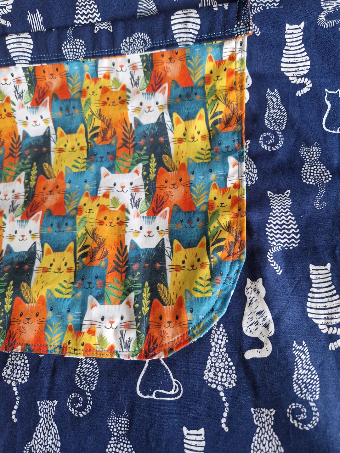 Customer photo review of Striped Cats Rose & Hubble Cotton Poplin Fabric