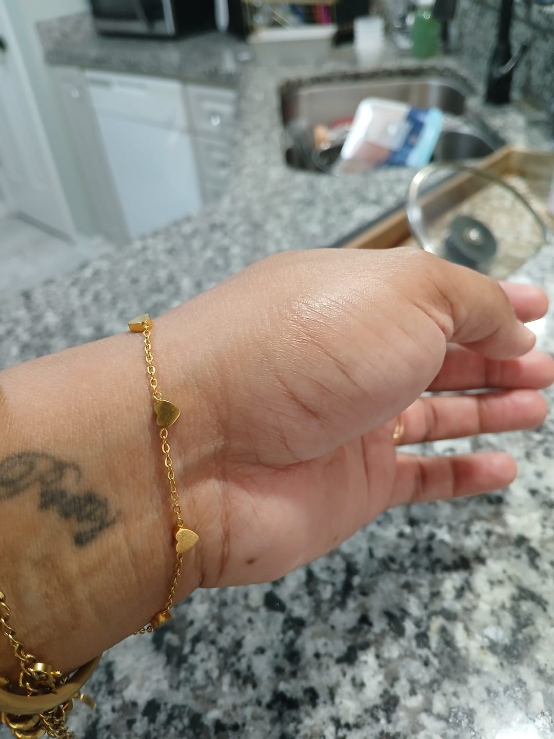 Customer photo review of Hearts Anklet