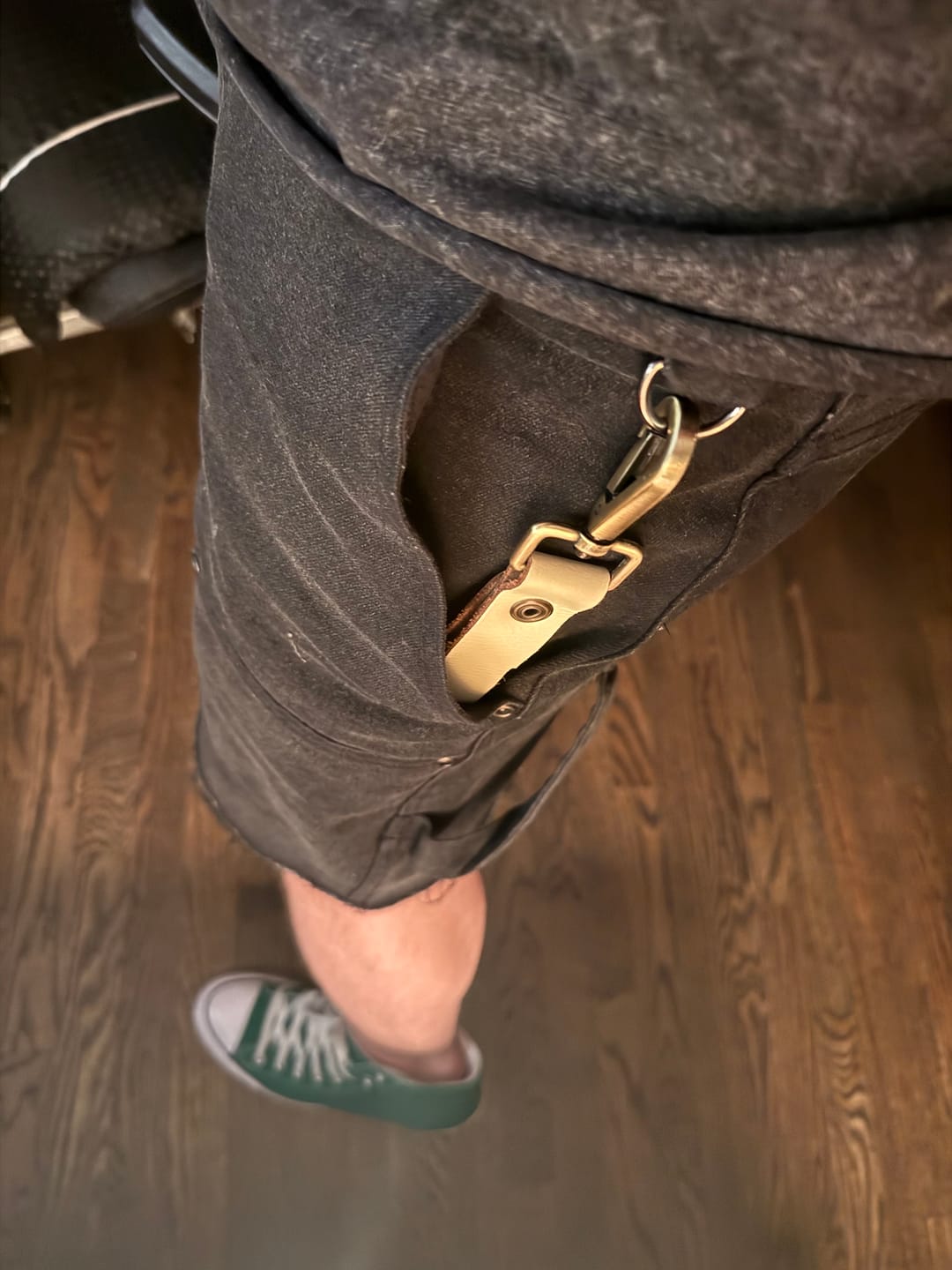 Customer photo review of Rebel Things Off-White Leather Keychain