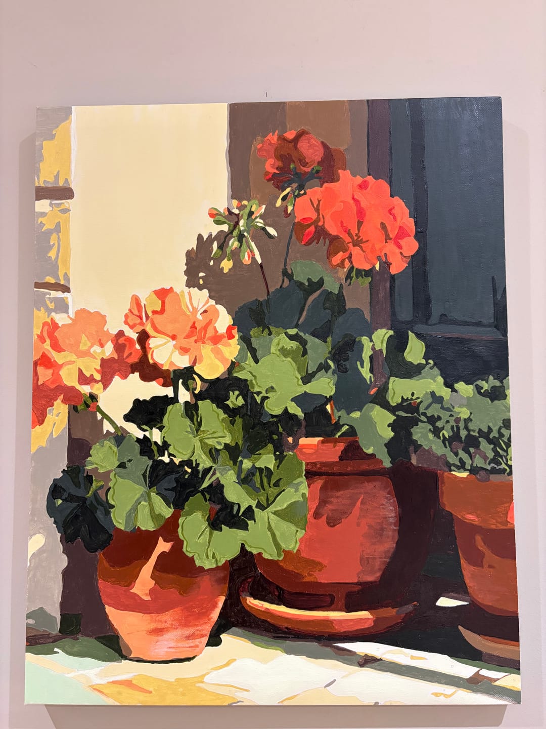 Customer photo review of Terracotta Geraniums | Paint by Number