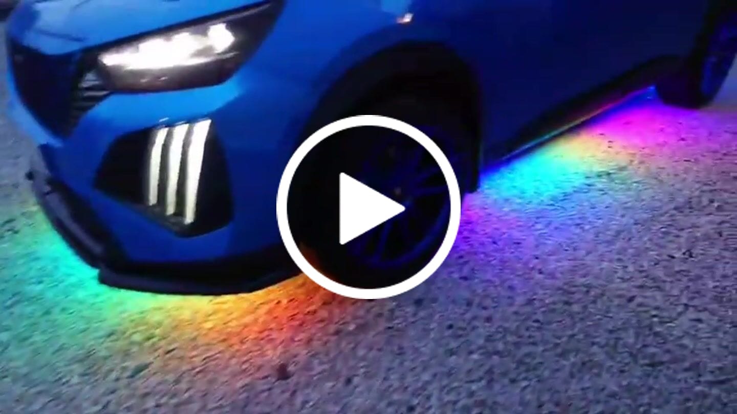 Customer video review of ELGlow® Universal Car Underglow Kit