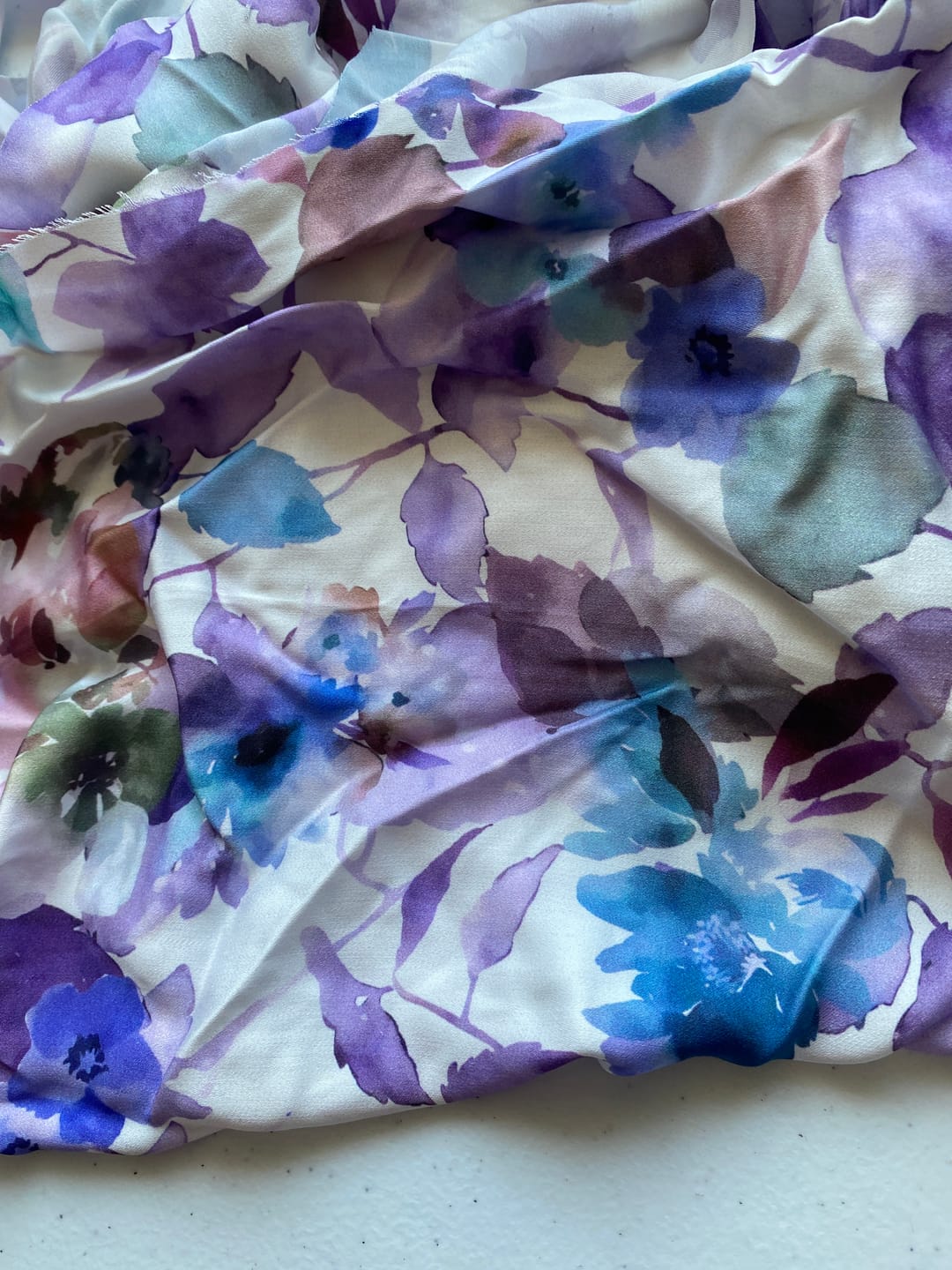 Customer photo review of Wild Watercolour Viscose Satin Fabric