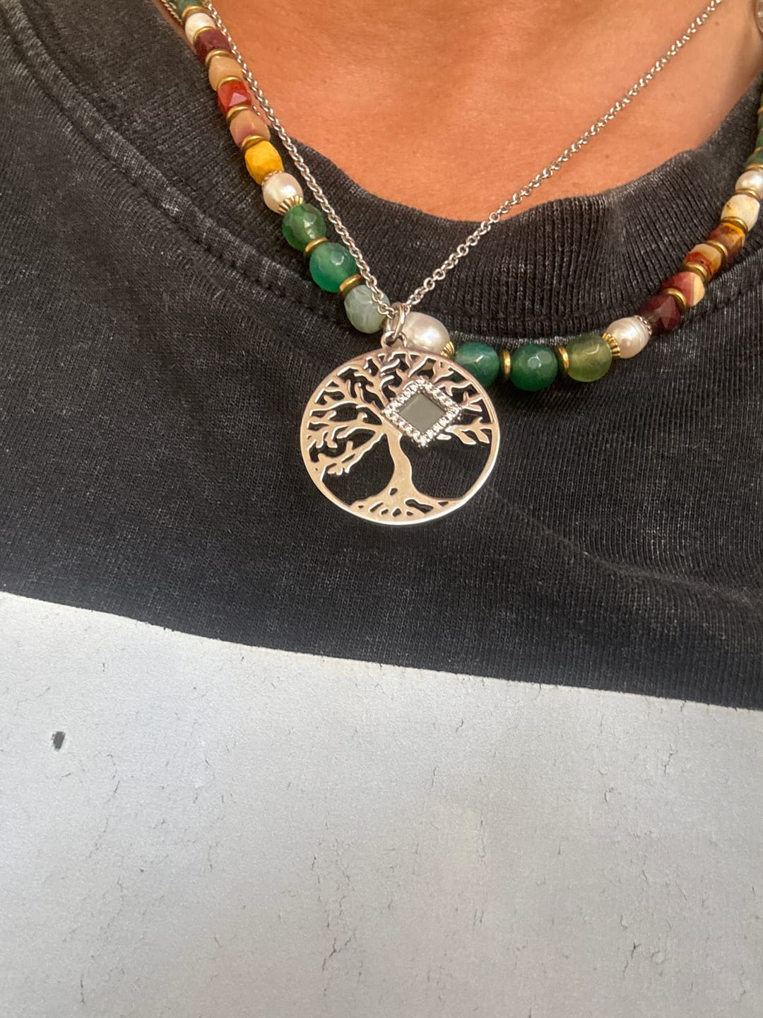 Customer photo review of Tree of Life Necklace