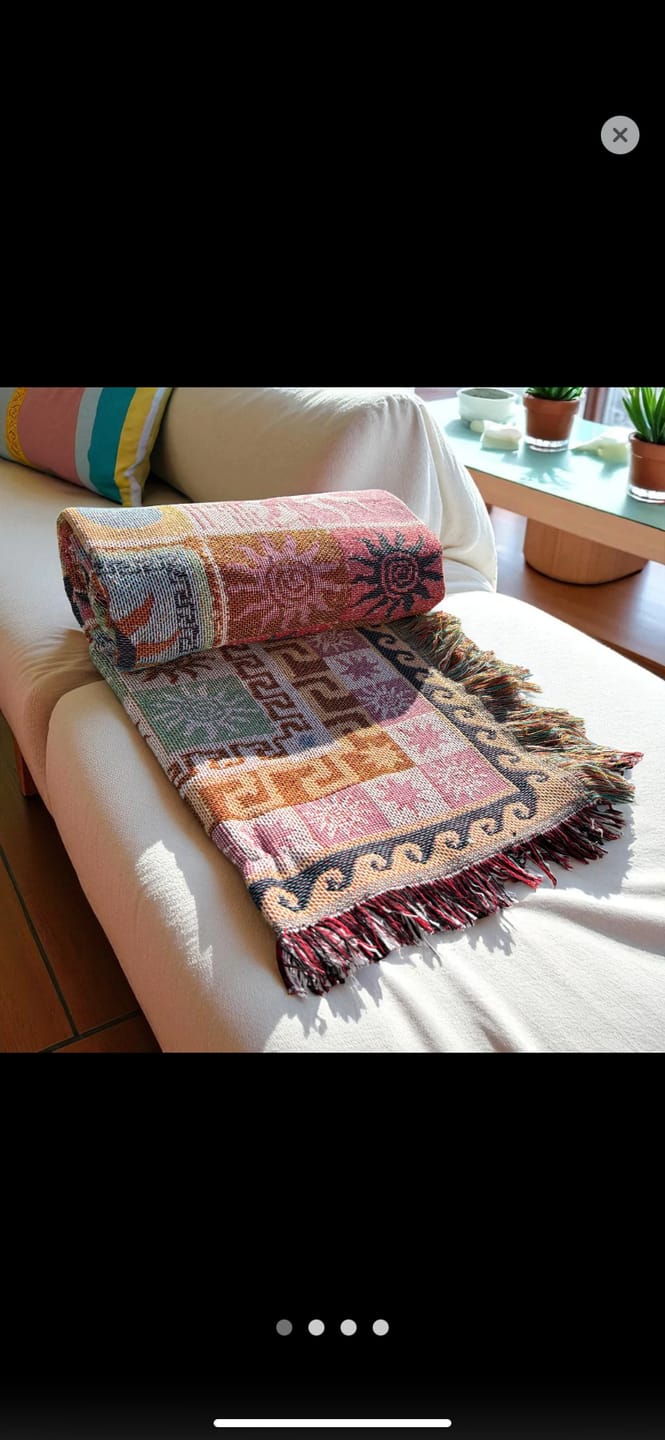 Customer photo review of Boho Tapestry Throw Blanket