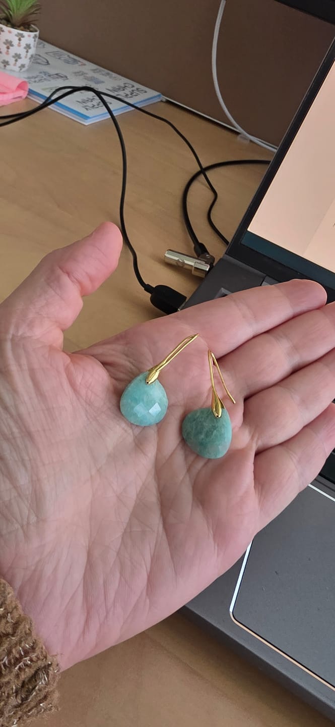 Customer photo review of Boucles d'oreilles en Amazonite