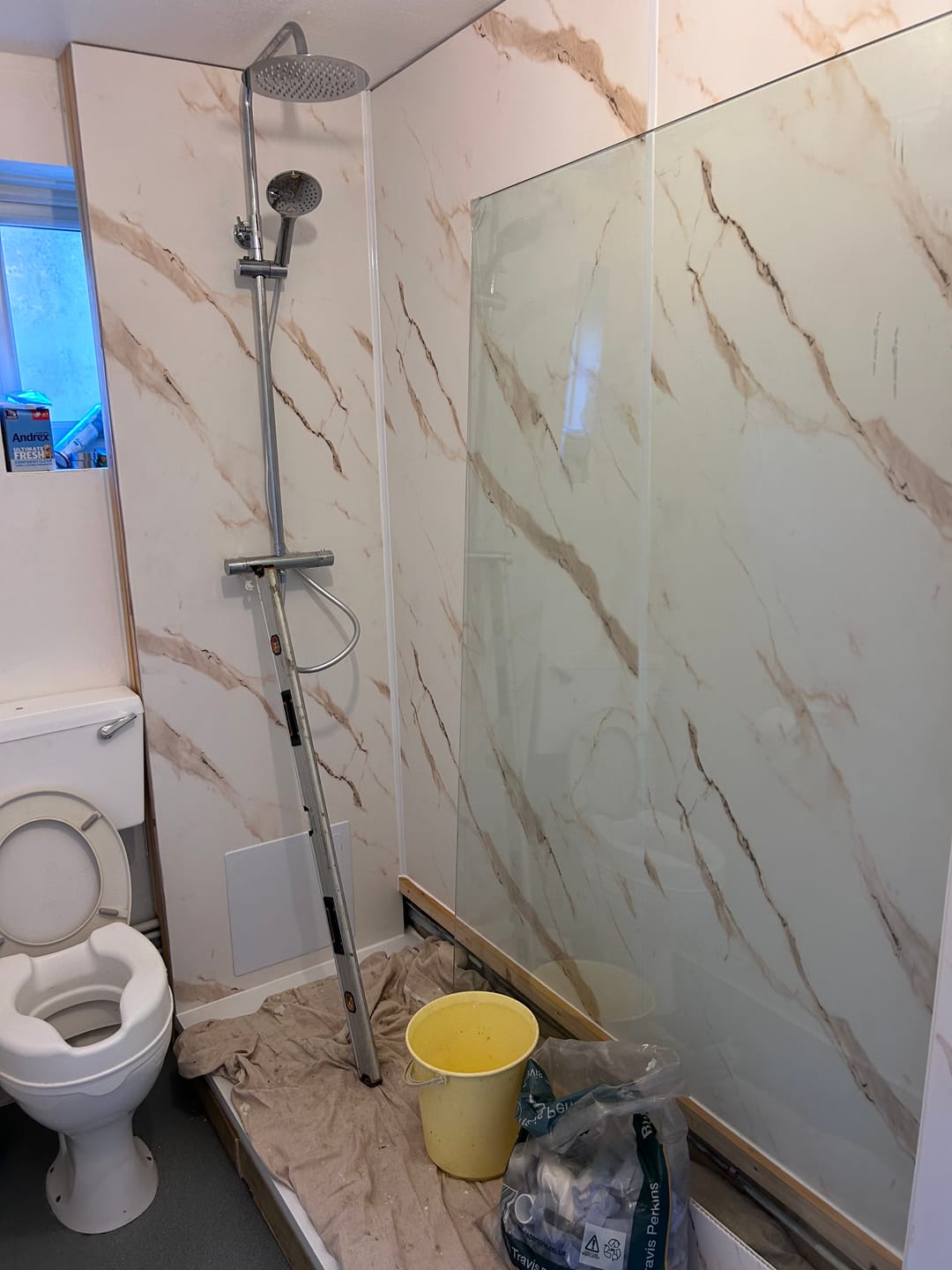 Customer photo review of 10mm Gold Marble Matt Shower Panel 1M x 2.4M