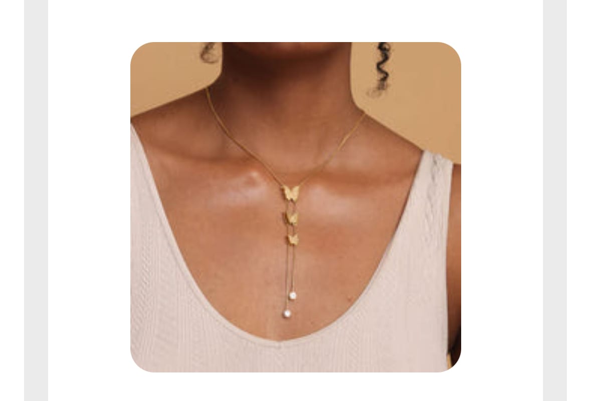 Customer photo review of Butterfly Long Chain Necklace
