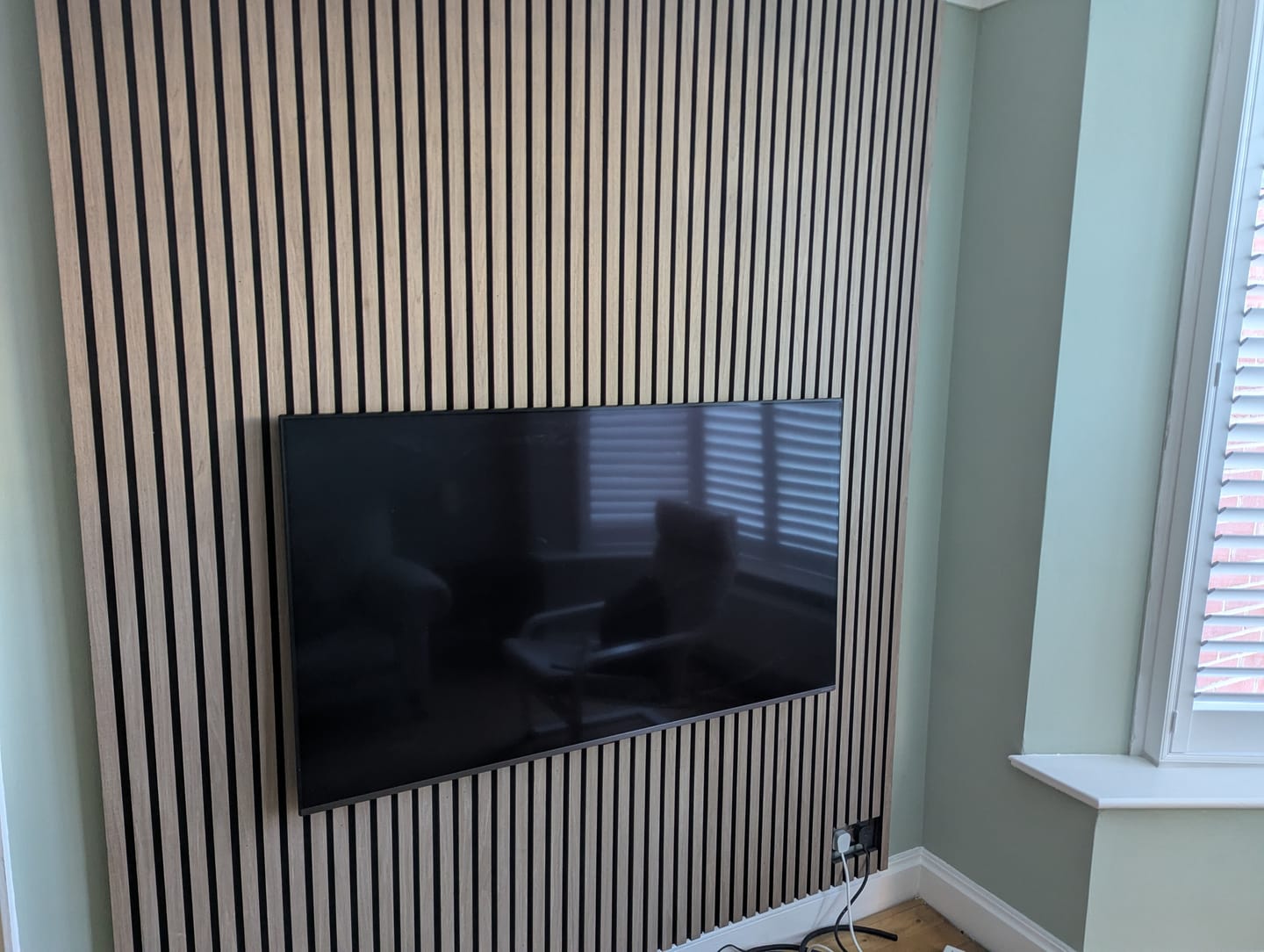 Customer photo review of SlatWall Acoustic Walnut Slatted Wall Panel