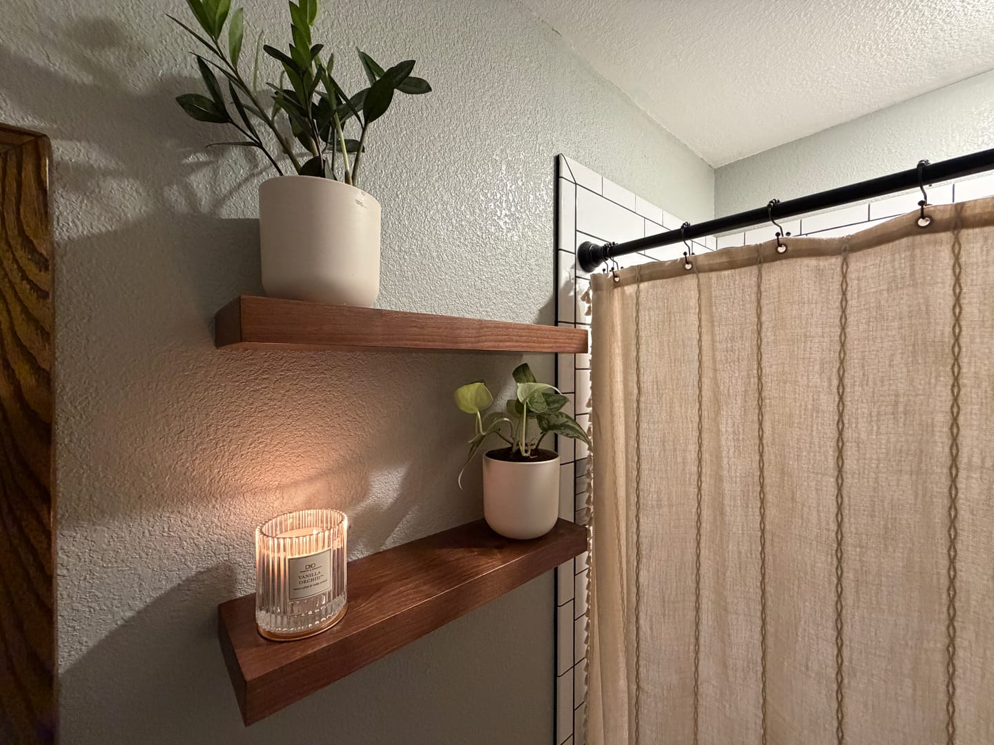 Customer photo review of Walnut Floating Shelves