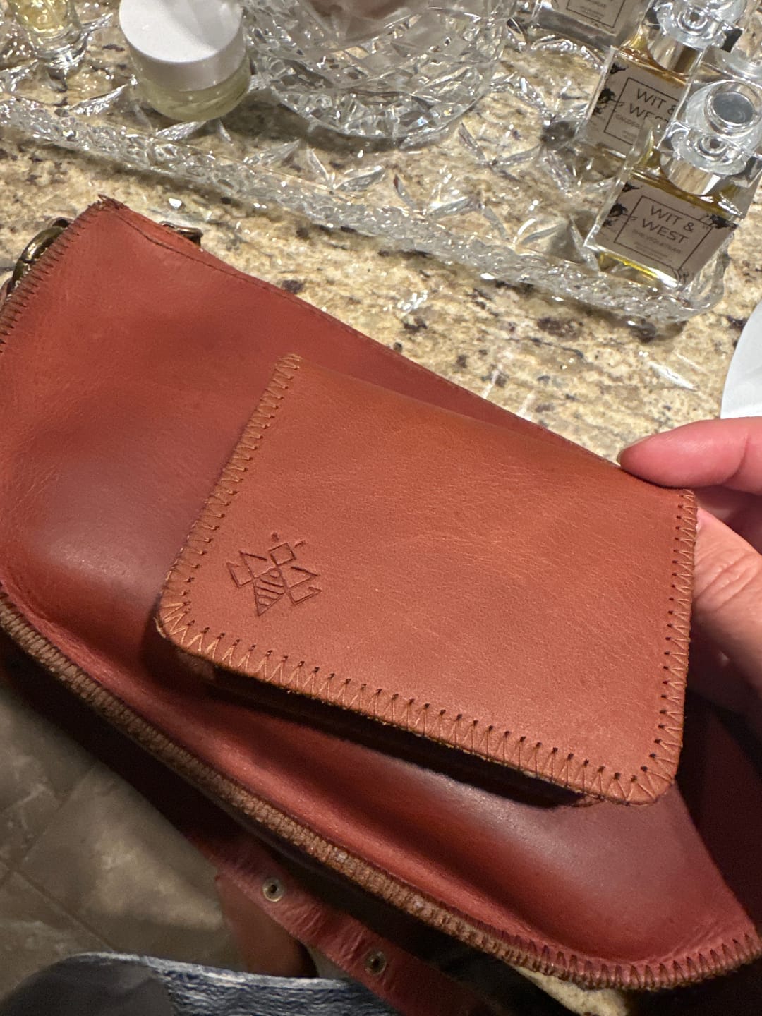 Customer photo review of Cognac Daily Wallet