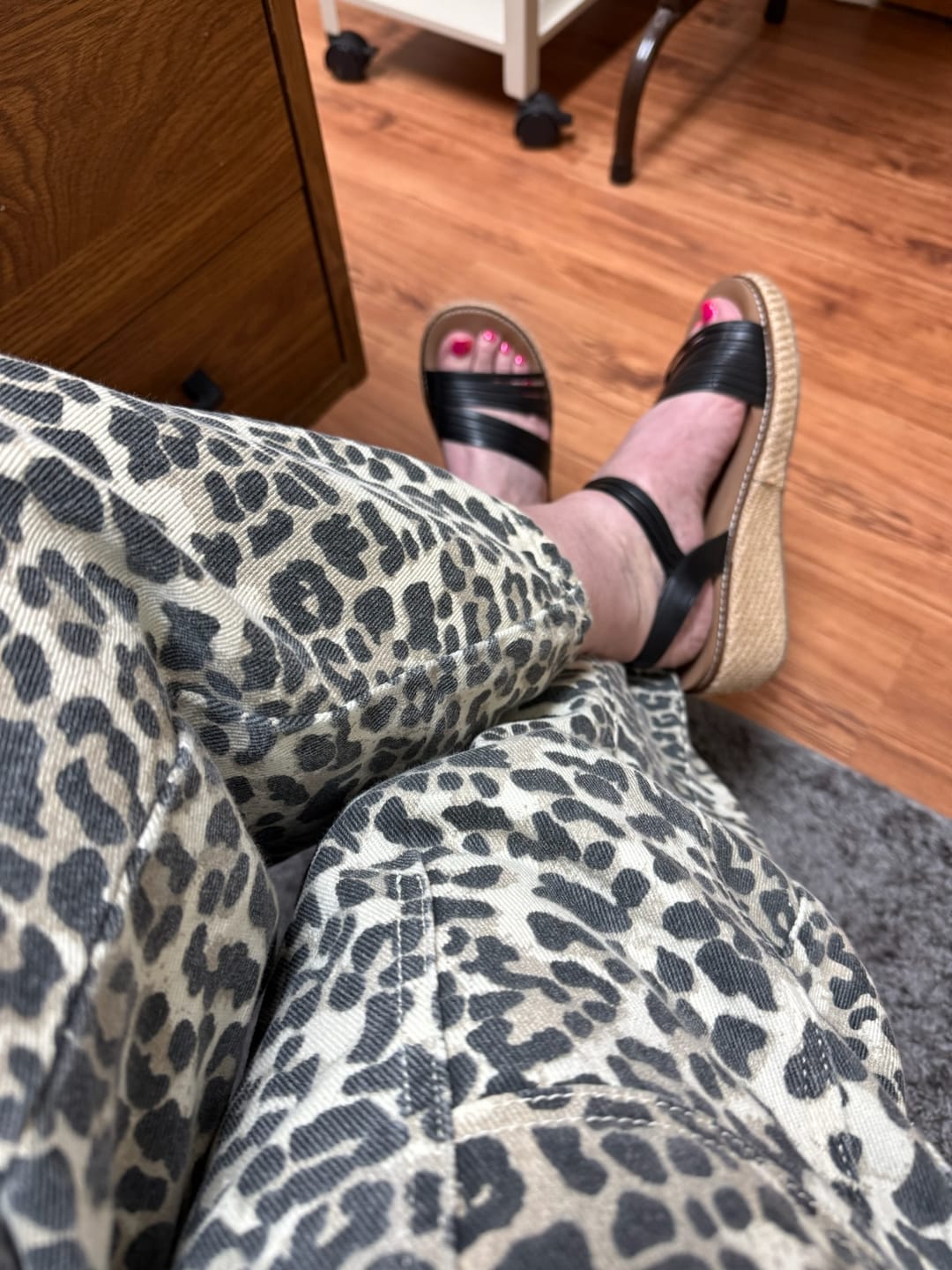 Customer photo review of Corky's Black What About Now Sandals
