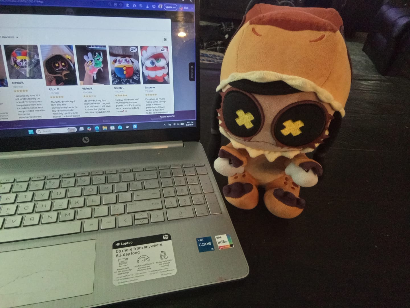 Customer photo review of Cyn T-Rex Plush