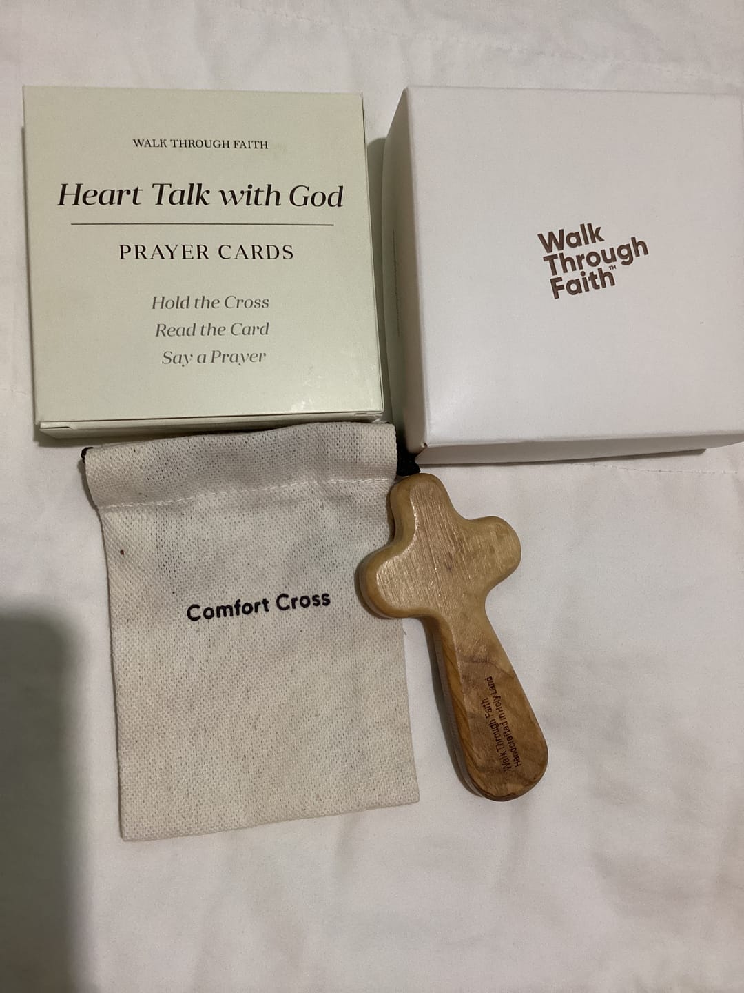 Customer photo review of COMFORT CROSS MADE IN HOLY LAND + FREE PRAYER CARDS (Limited Time Only)