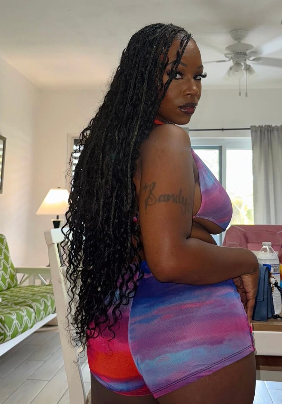 Customer photo review of Loose Deep Wave Human Crochet Hair with Extended Thread for Feed-In Braiding
