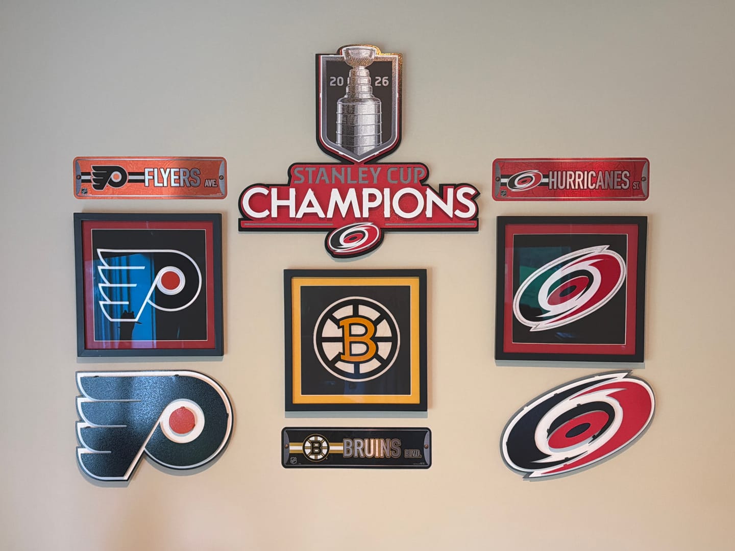 Customer photo review of Carolina Hurricanes OFFICIAL 2026 Stanley Cup 3D Metal Wall Art