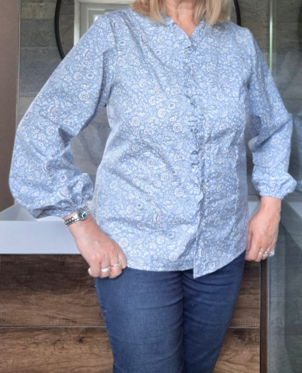 Customer photo review of Elegant Floral Rose & Hubble Cotton Poplin Fabric