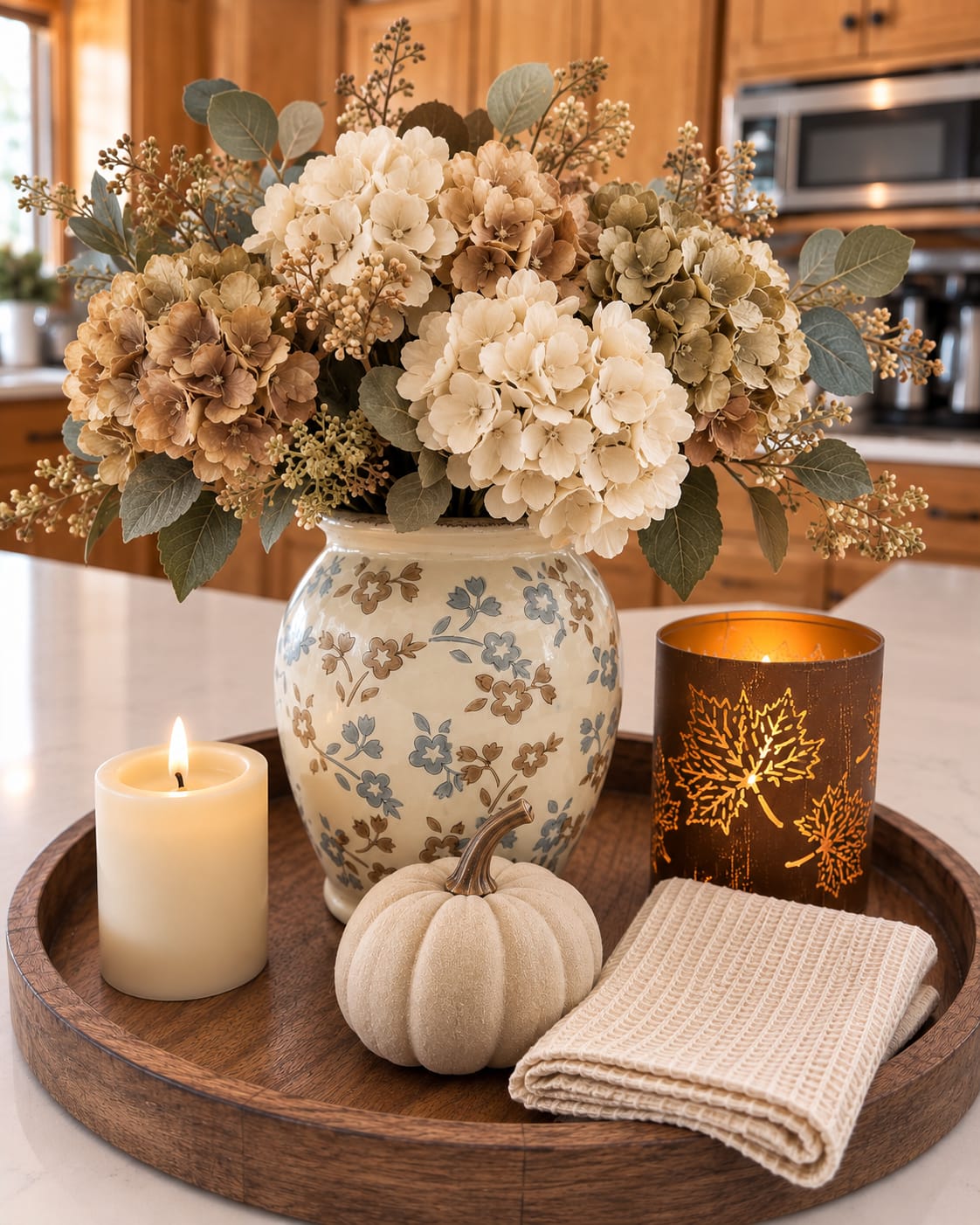 Customer photo review of Bronze Maple Leaf Cutout Lanterns | Fall Candle Holders