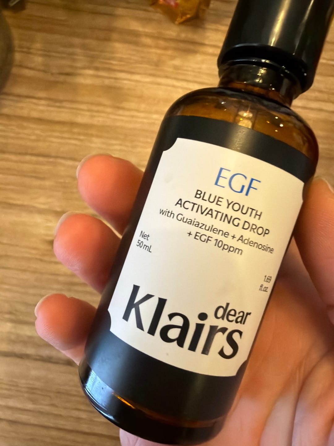 Customer photo review of EGF Blue Youth Activating Drop | EGF Peptide Serum