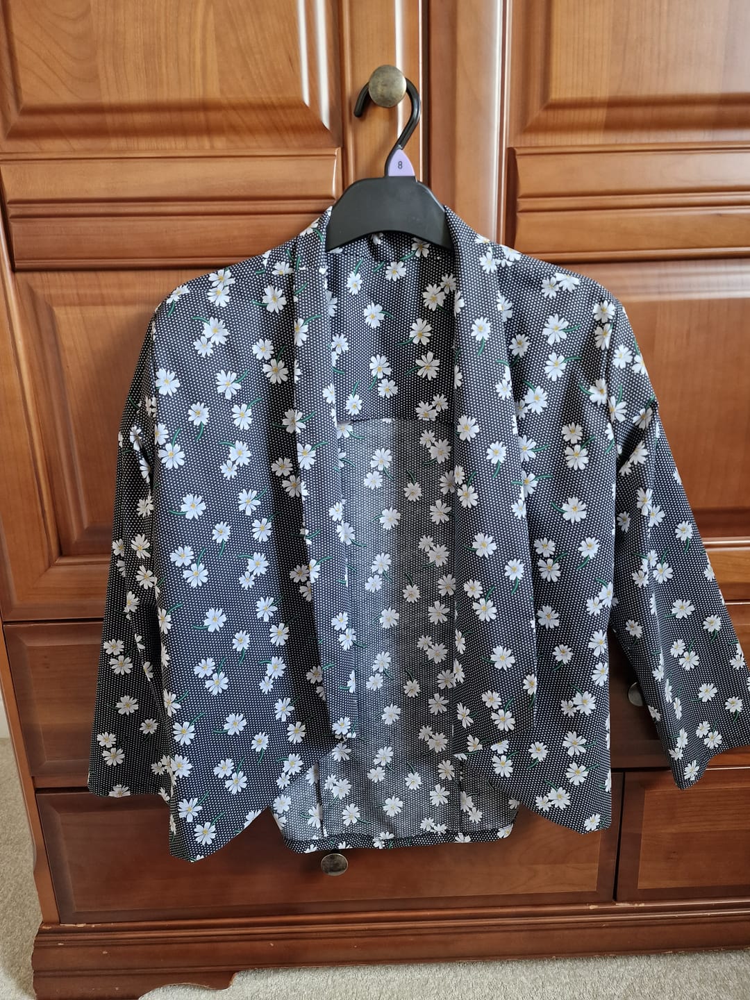 Customer photo review of White Flowers and Polka Dots Polycotton Fabric