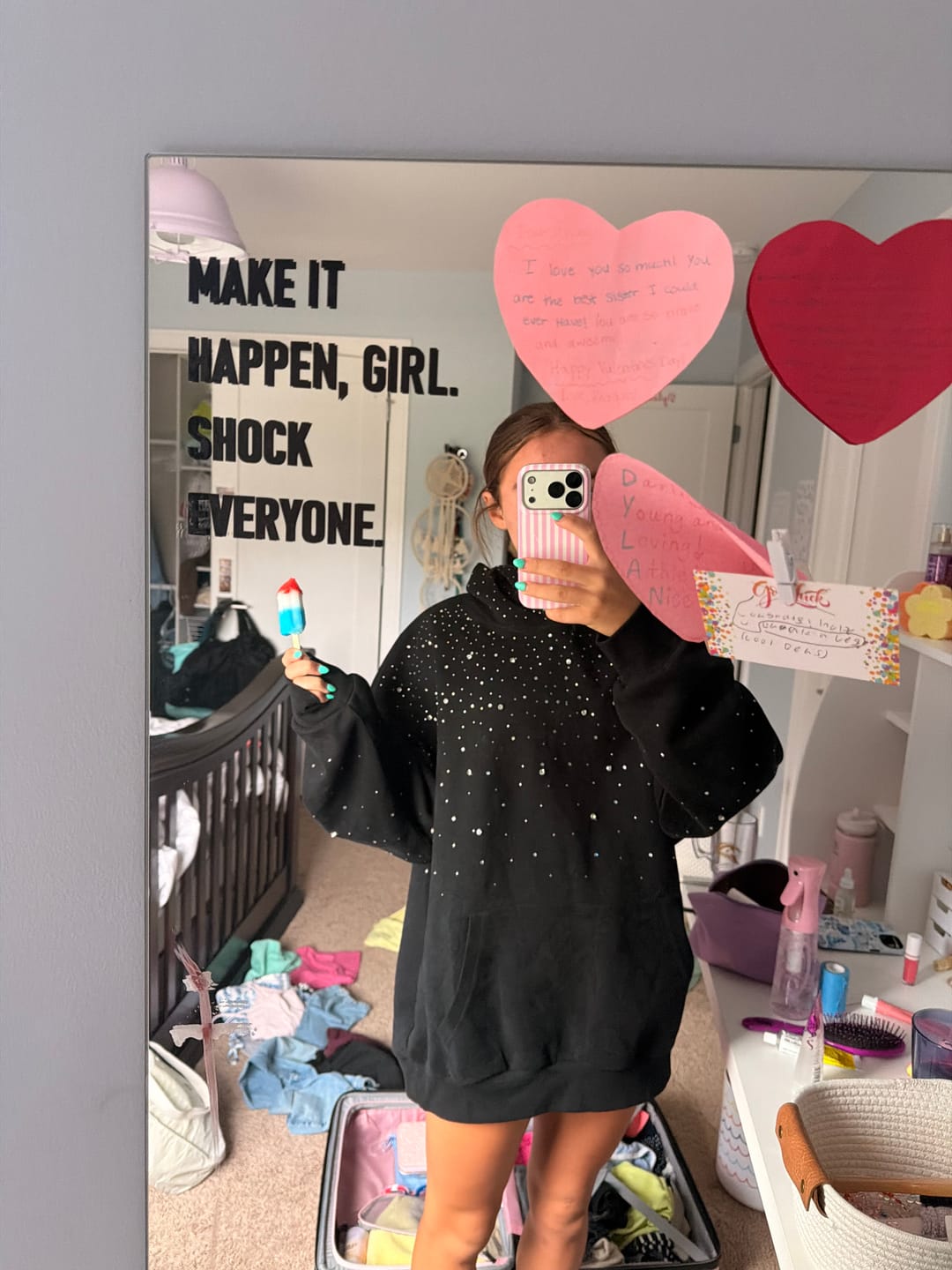 Customer photo review of Aelfric Eden Rhinestone Pullover Hoodie