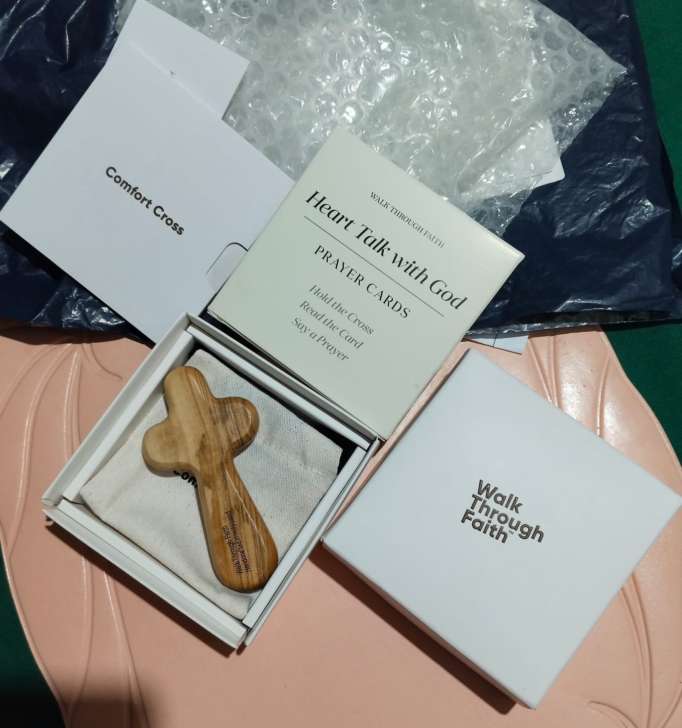 Customer photo review of COMFORT CROSS MADE IN HOLY LAND + FREE PRAYER CARDS (Limited Time Only)