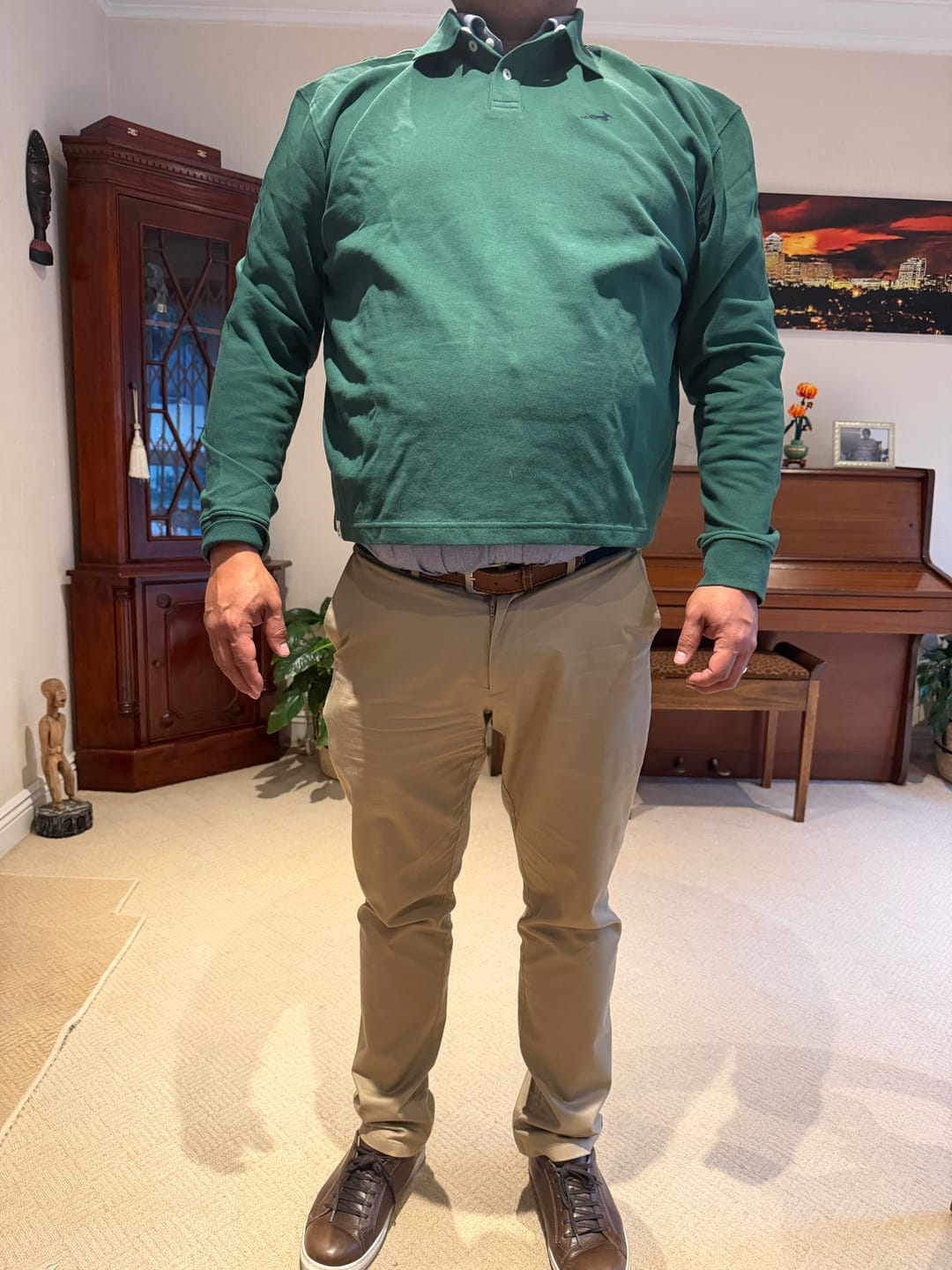 Customer photo review of Springboks SML EMB LS Polo-OS Green