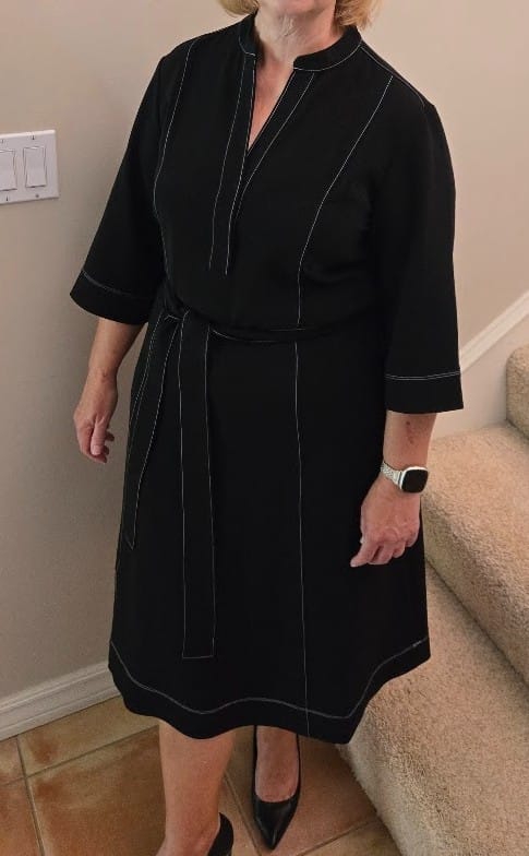 Customer photo review of Lauleh Tunic Dress - Everyday Crepe with Topstitch :: Black