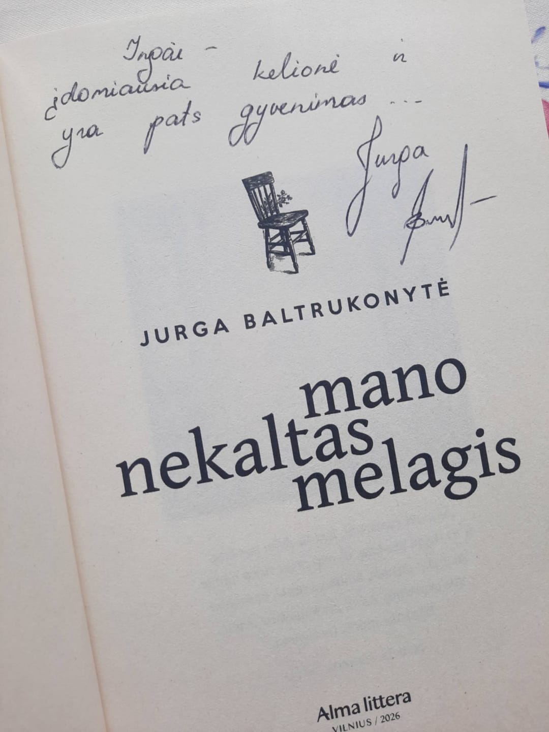 Customer photo review of Romanas "Mano nekaltas melagis” Jurga Baltrukonytė