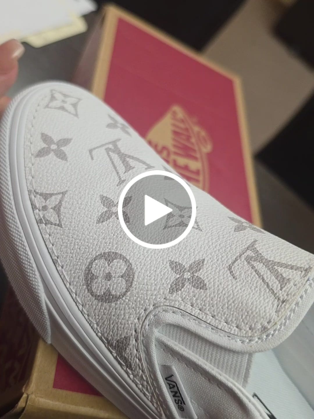 Customer video review of White Monogram Slip On