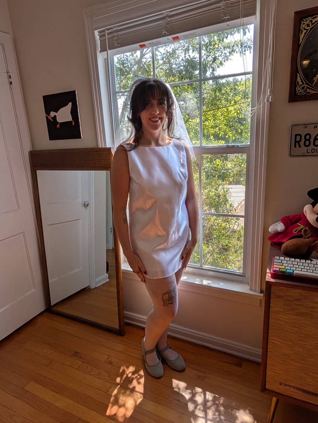 Customer photo review of White Liquid Bridal Satin