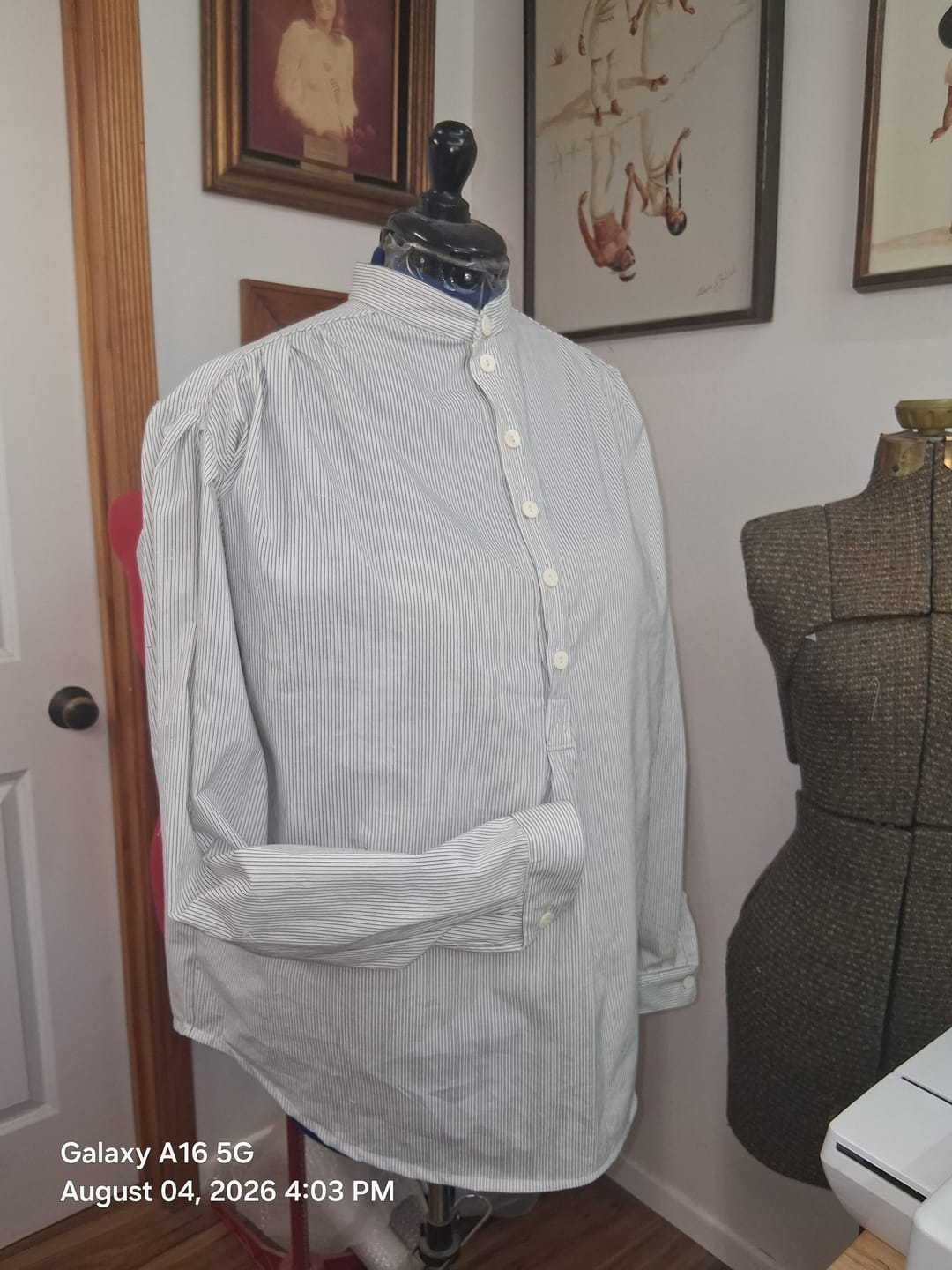 Customer photo review of Marcus Fabrics - Cream Pin Stripe - 43/45" Wide - 100% COTTON - AUNT GRACE GOES BOLD