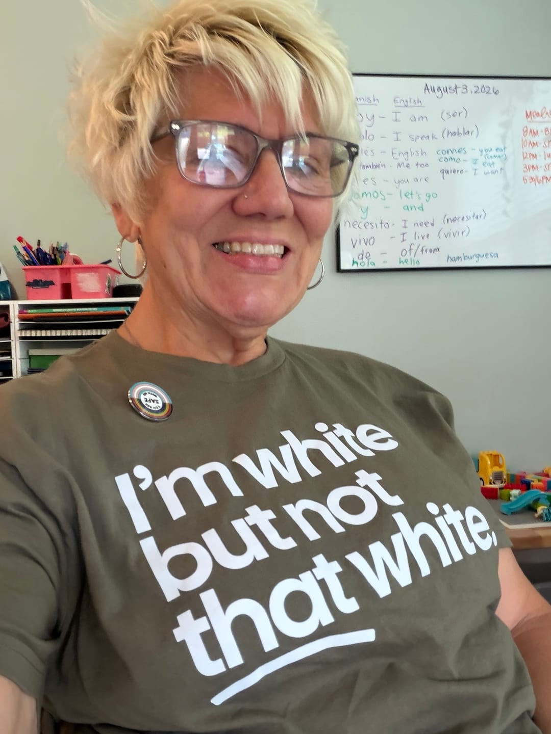 Customer photo review of I’m white but not that white Unisex Tee
