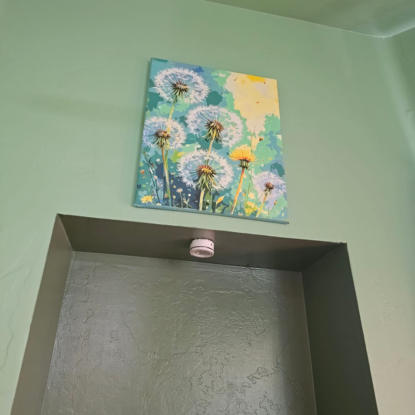 Customer photo review of Paint by Numbers - Dandelions in green