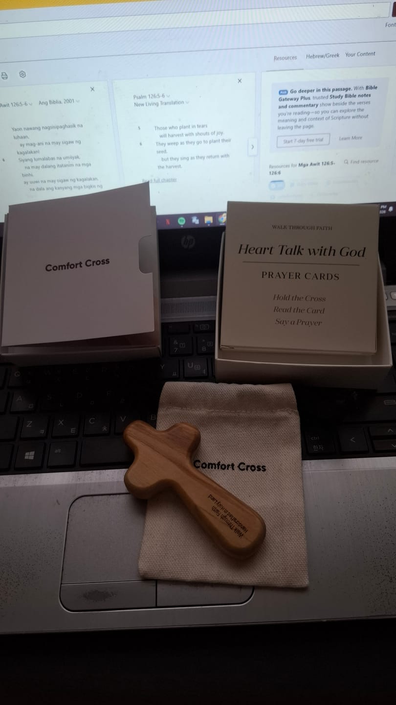 Customer photo review of Complete Comfort Cross Gift Set | Made in the Holy Land | Includes the Heart Talk with God™ Prayer Cards (Limited Time Only)