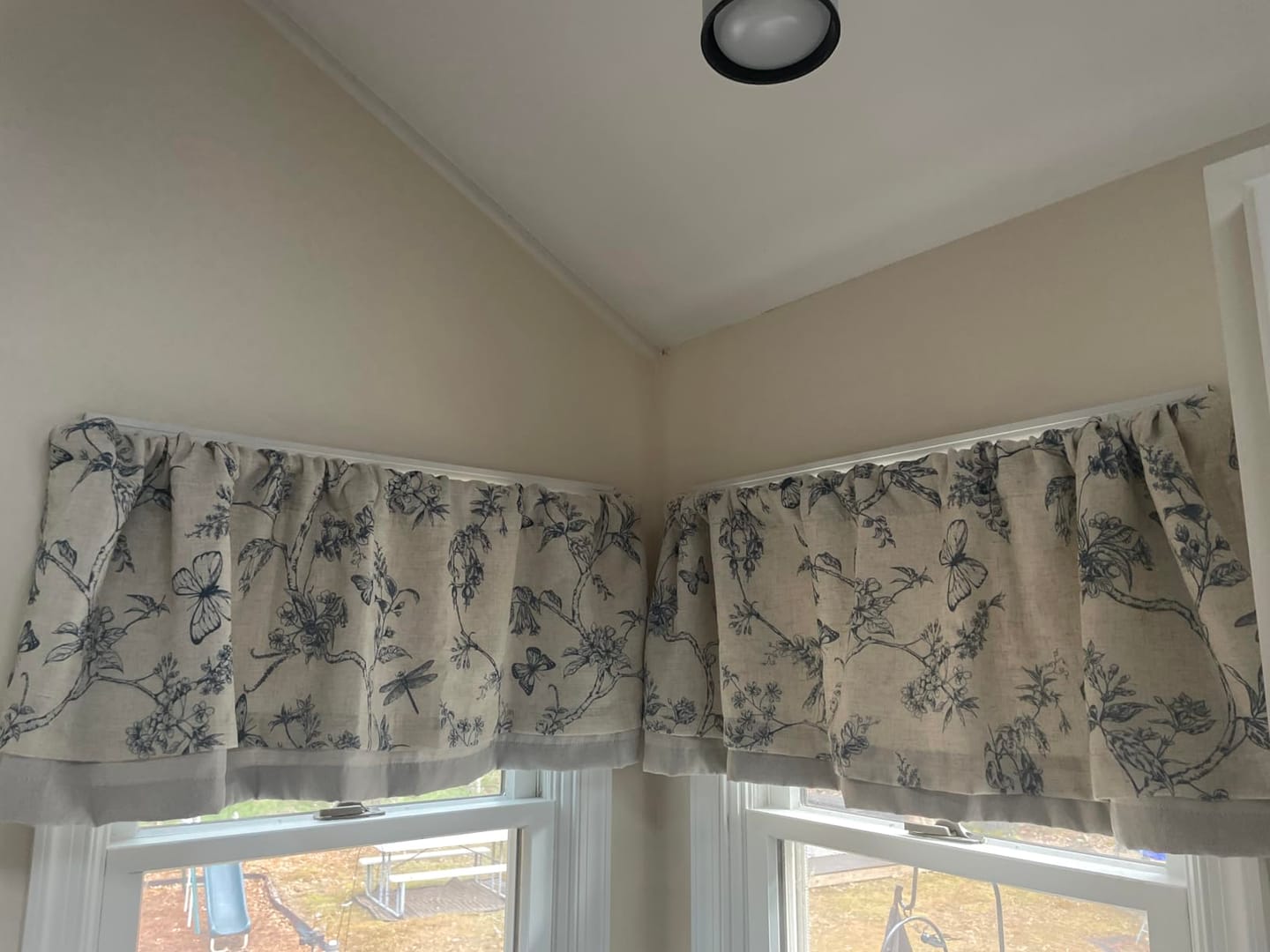 Customer photo review of Botanical Butterfly Print Linen Valance