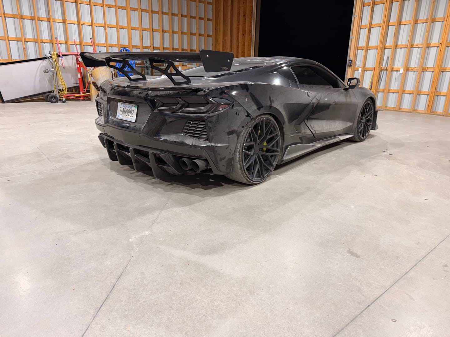 Customer photo review of 2020-Up Corvette C8 DRY CARBON FIBER Rear Bumper Diffuser Quad Exit