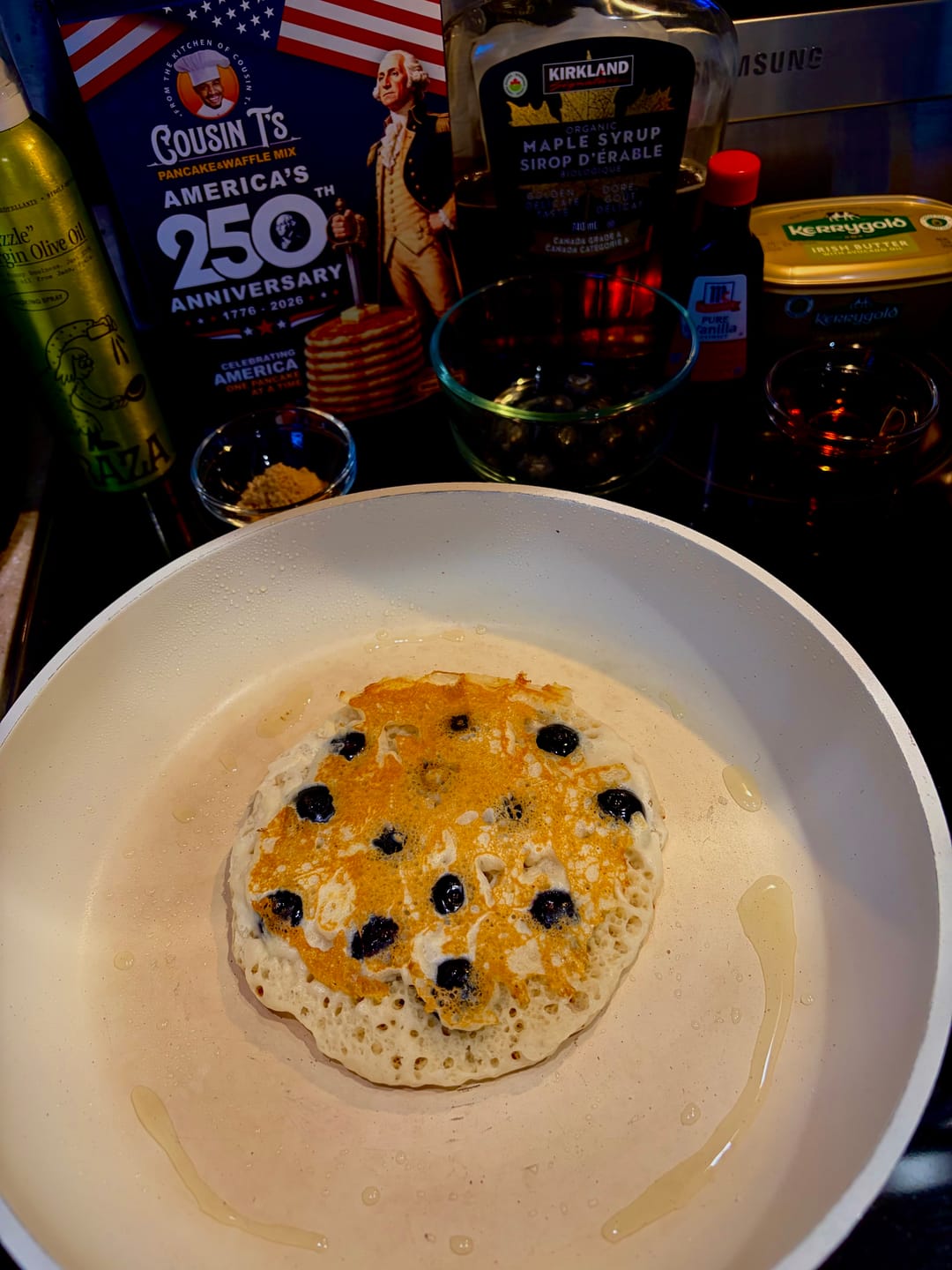 Customer photo review of Cousin T's 250th Anniversary Pancake & Waffle Mix