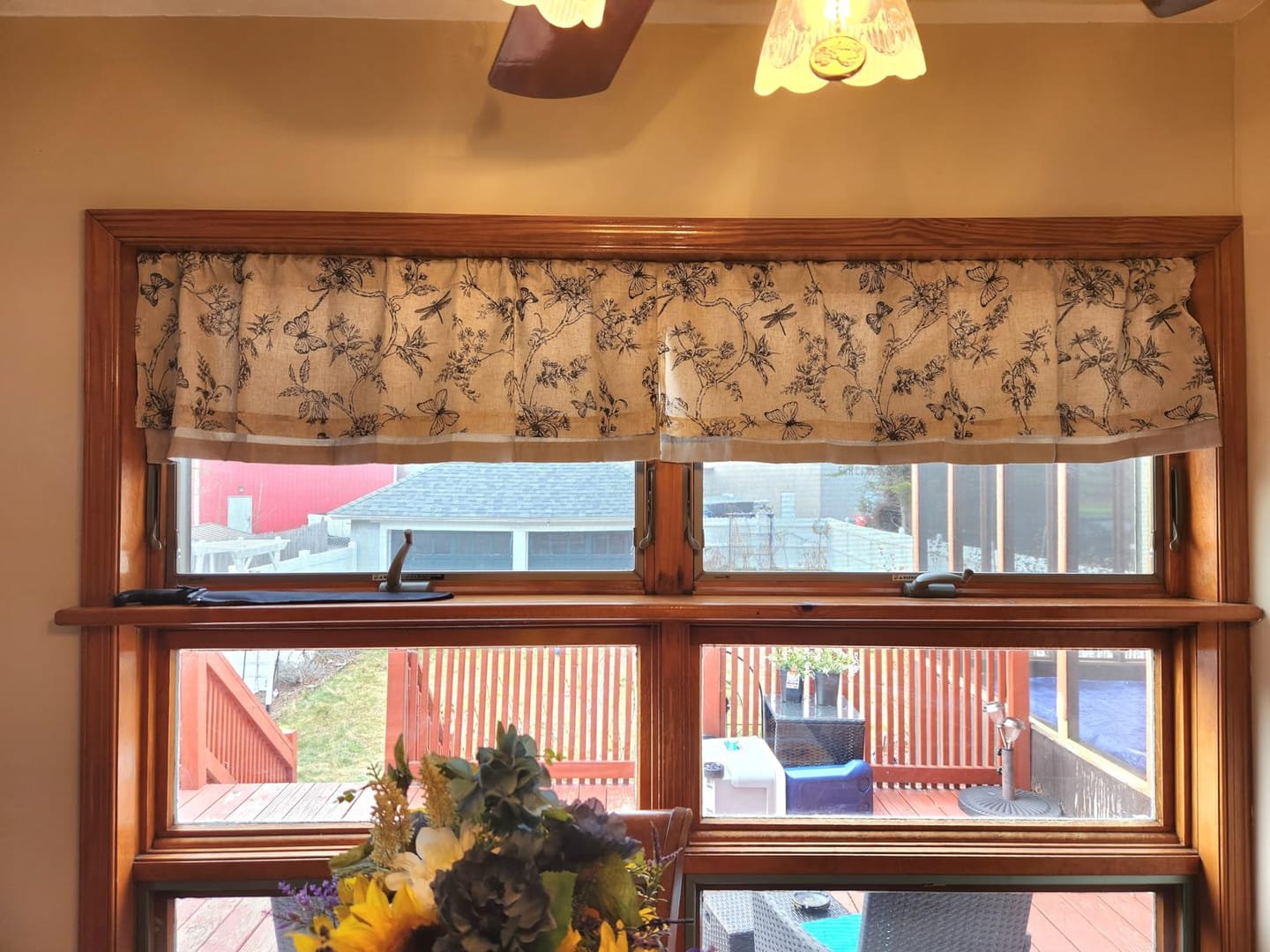 Customer photo review of Botanical Butterfly Print Linen Valance