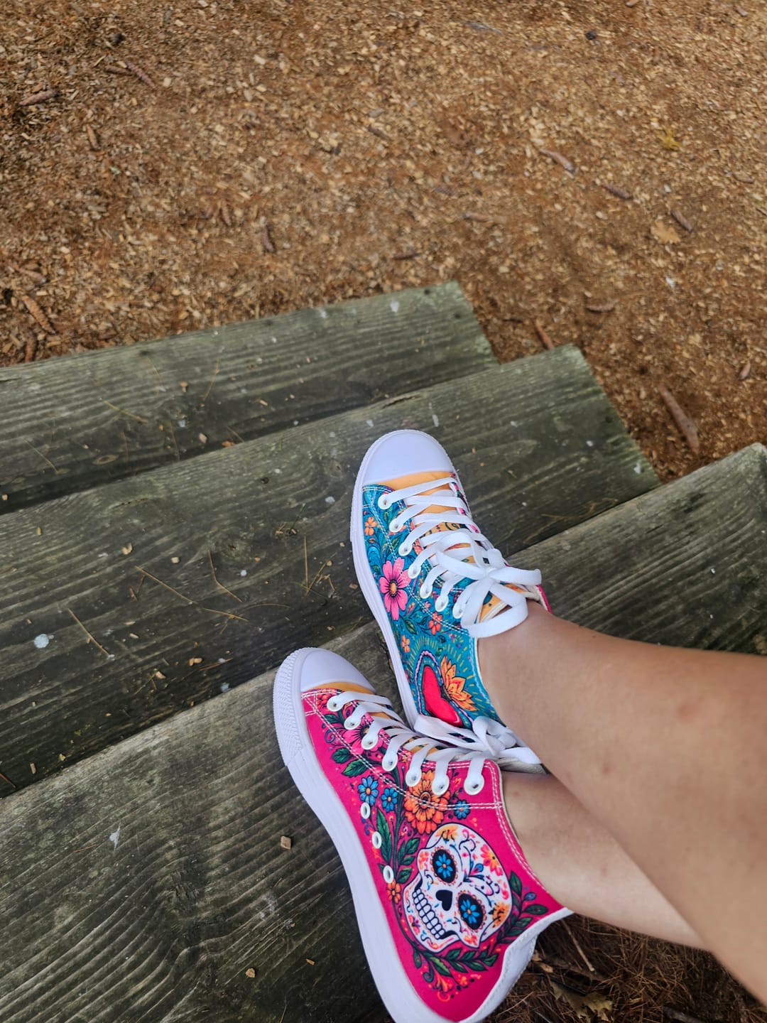 Customer photo review of Corazón Y Calacas High Tops ( Black or White Sole )