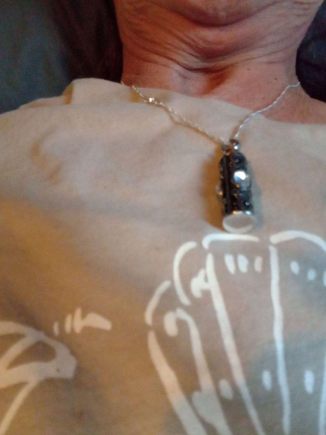 Customer photo review of Birthstone Pendant Cremation Urn Necklace -A022
