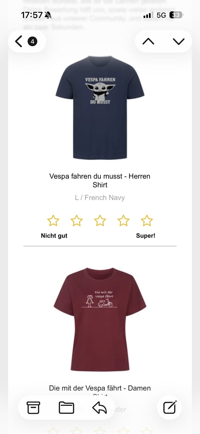 Customer photo review of Vespa fahren du musst - Herren Shirt