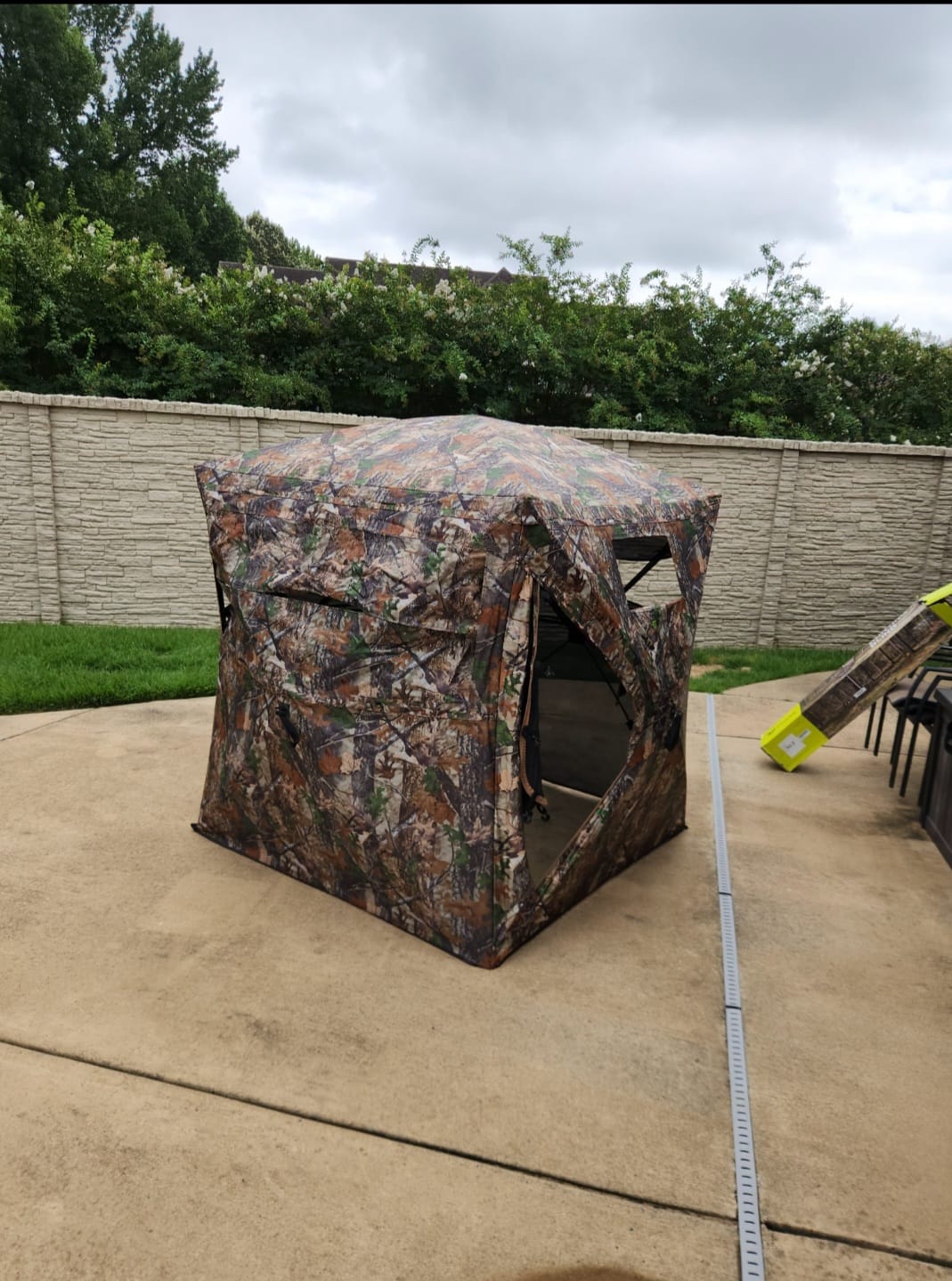 Customer photo review of VisX/VisMax See Through Hunting Blind, Pop Up Ground Deer Blind