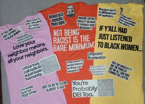 Customer photo review of $10 Retiring Color Tee - Love Your Neighbors Mean All Your Neighbors