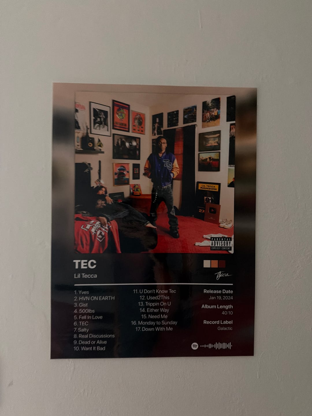 Customer photo review of Lil Tecca TEC Album Poster