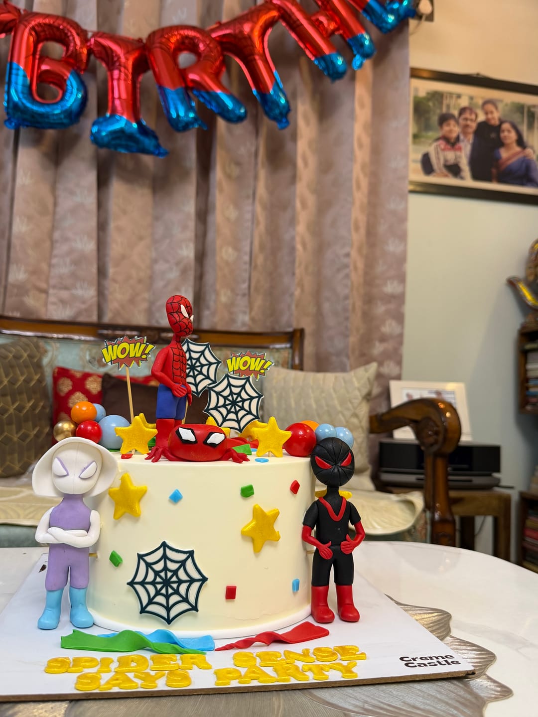 Customer photo review of Spiderverse Theme Cake