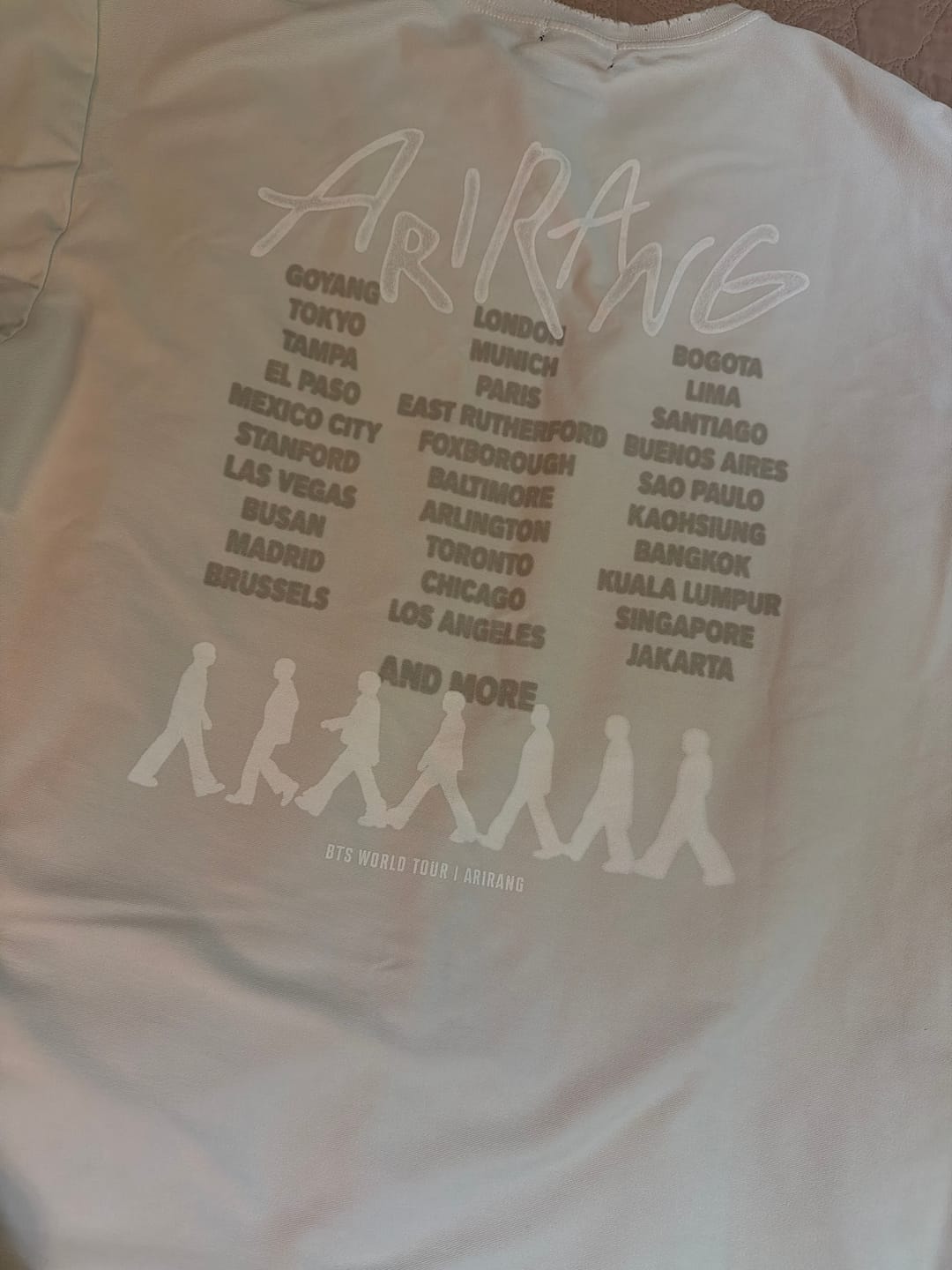 Customer photo review of [2ND PRE-ORDER] BTS - ARIRANG WORLD TOUR OFFICIAL MD S/S TOUR T-SHIRT (GRAY)