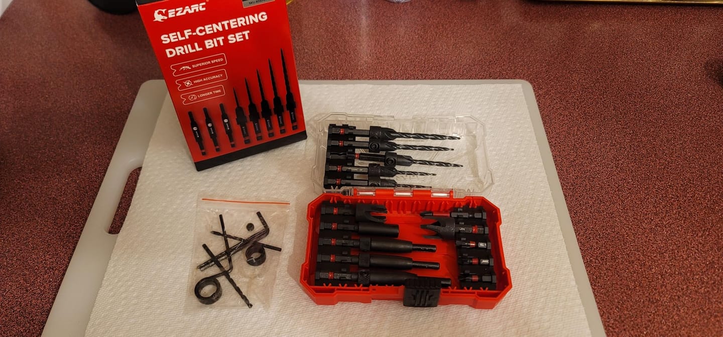 Customer photo review of EZARC 22PCS Countersink Drill Bit & Wood Plug Cutter Set (1/4" Hex Shank)
